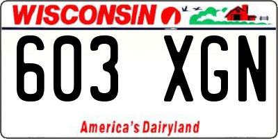 WI license plate 603XGN