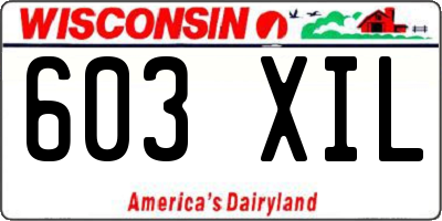 WI license plate 603XIL