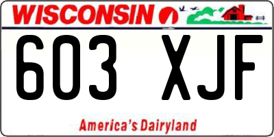 WI license plate 603XJF