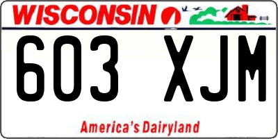 WI license plate 603XJM
