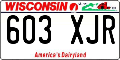 WI license plate 603XJR