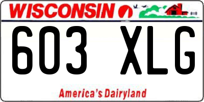 WI license plate 603XLG