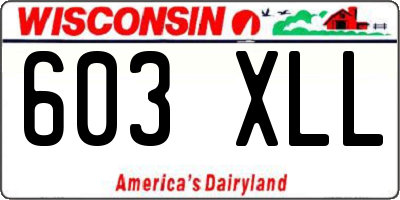 WI license plate 603XLL