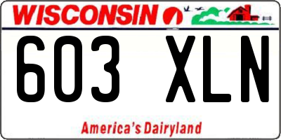 WI license plate 603XLN