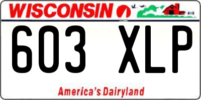 WI license plate 603XLP