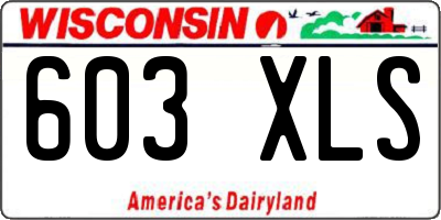 WI license plate 603XLS