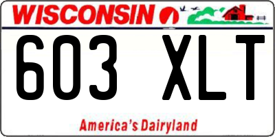 WI license plate 603XLT