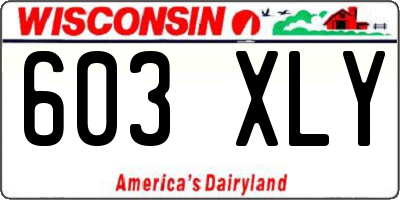 WI license plate 603XLY