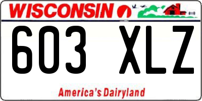 WI license plate 603XLZ