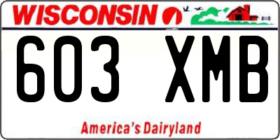 WI license plate 603XMB