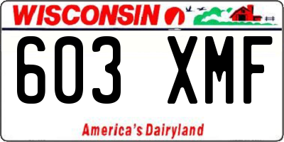 WI license plate 603XMF