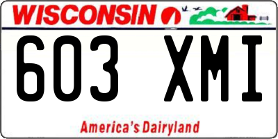 WI license plate 603XMI