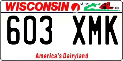 WI license plate 603XMK