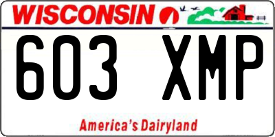 WI license plate 603XMP