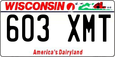 WI license plate 603XMT