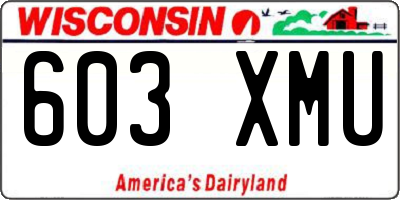 WI license plate 603XMU