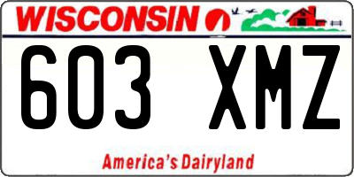 WI license plate 603XMZ