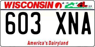 WI license plate 603XNA