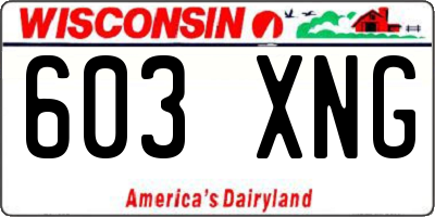 WI license plate 603XNG