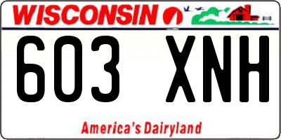 WI license plate 603XNH