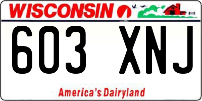 WI license plate 603XNJ