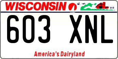 WI license plate 603XNL