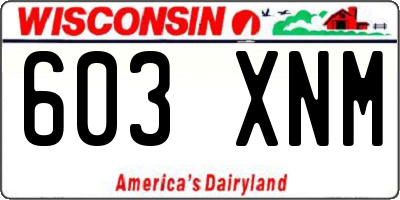 WI license plate 603XNM