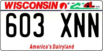 WI license plate 603XNN