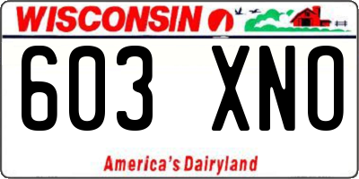 WI license plate 603XNO