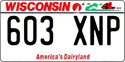 WI license plate 603XNP