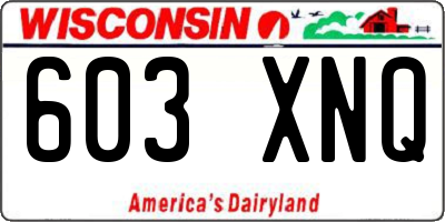 WI license plate 603XNQ