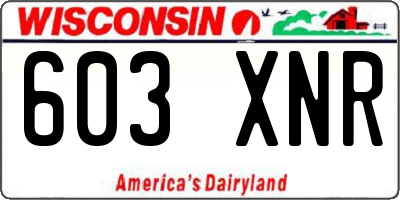 WI license plate 603XNR