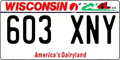 WI license plate 603XNY