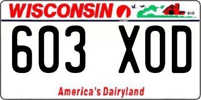 WI license plate 603XOD
