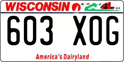 WI license plate 603XOG