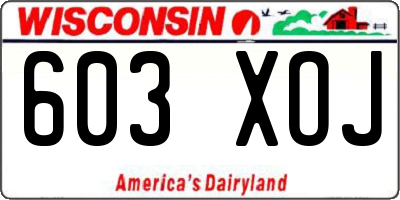 WI license plate 603XOJ