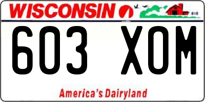WI license plate 603XOM