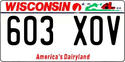 WI license plate 603XOV