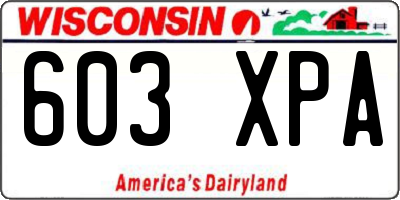 WI license plate 603XPA