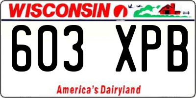 WI license plate 603XPB