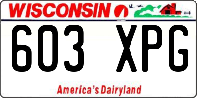 WI license plate 603XPG