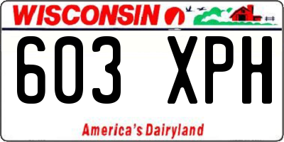 WI license plate 603XPH