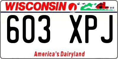 WI license plate 603XPJ