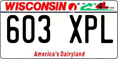 WI license plate 603XPL
