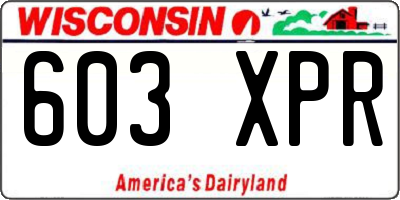WI license plate 603XPR