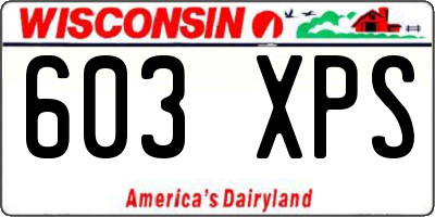 WI license plate 603XPS
