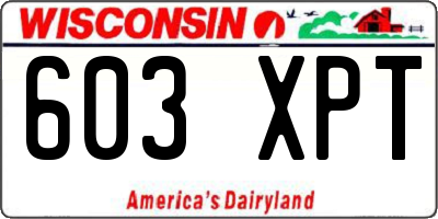 WI license plate 603XPT