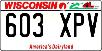 WI license plate 603XPV