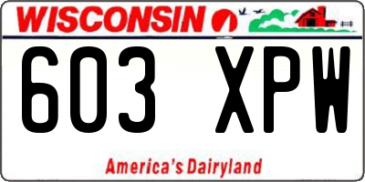 WI license plate 603XPW