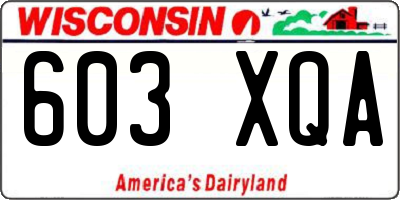 WI license plate 603XQA
